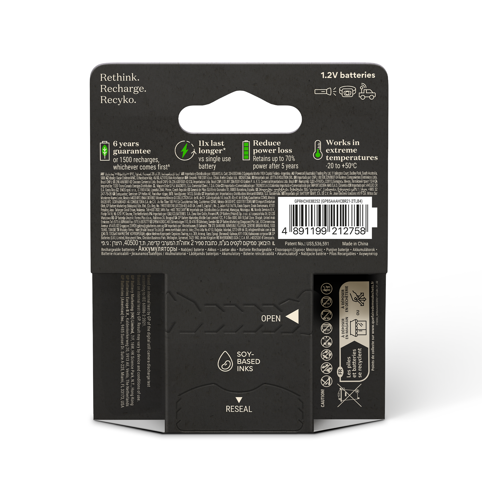 GP RECYKO Pro NiMH 800mAh AAA 4's